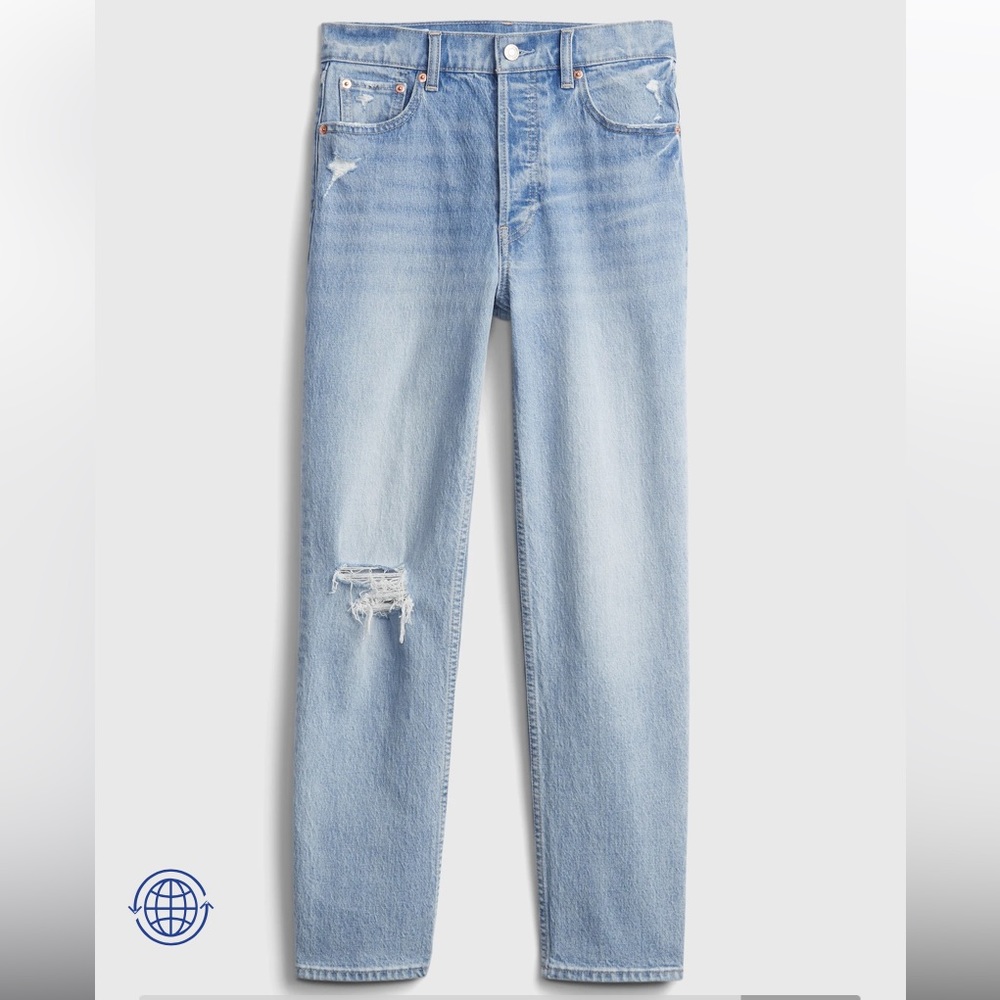 GAP HIGH RISE DESTRUCTED CHEEKY STRAIGHT JEANS